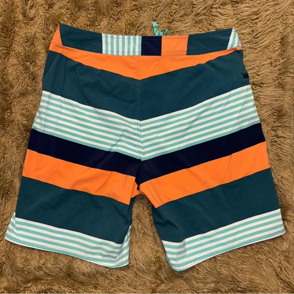 Patagonia Coastal Coral & Teal Swim Board Surf Shorts Quick Dry Fabric Size 38